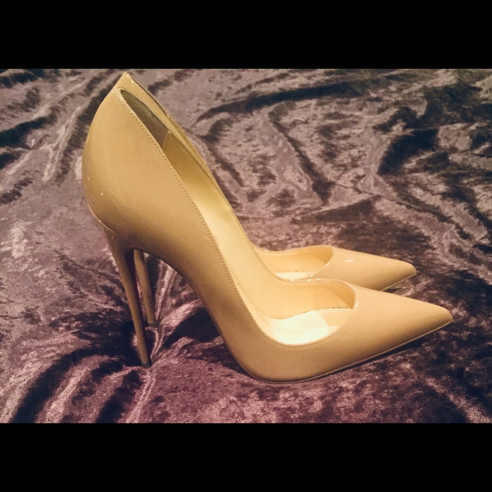 Christian Louboutin So Kate Patent Nude Pumps